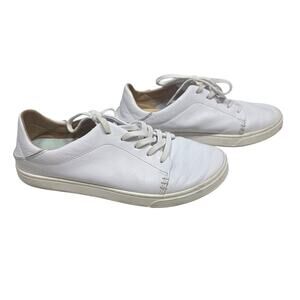 Olukai Pehuea Li'lli White Leather Sneaker Size 8